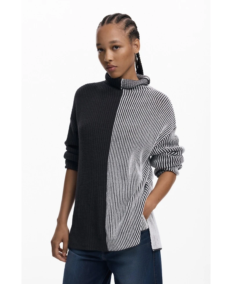 Desigual Women's Two-tone striped sweater