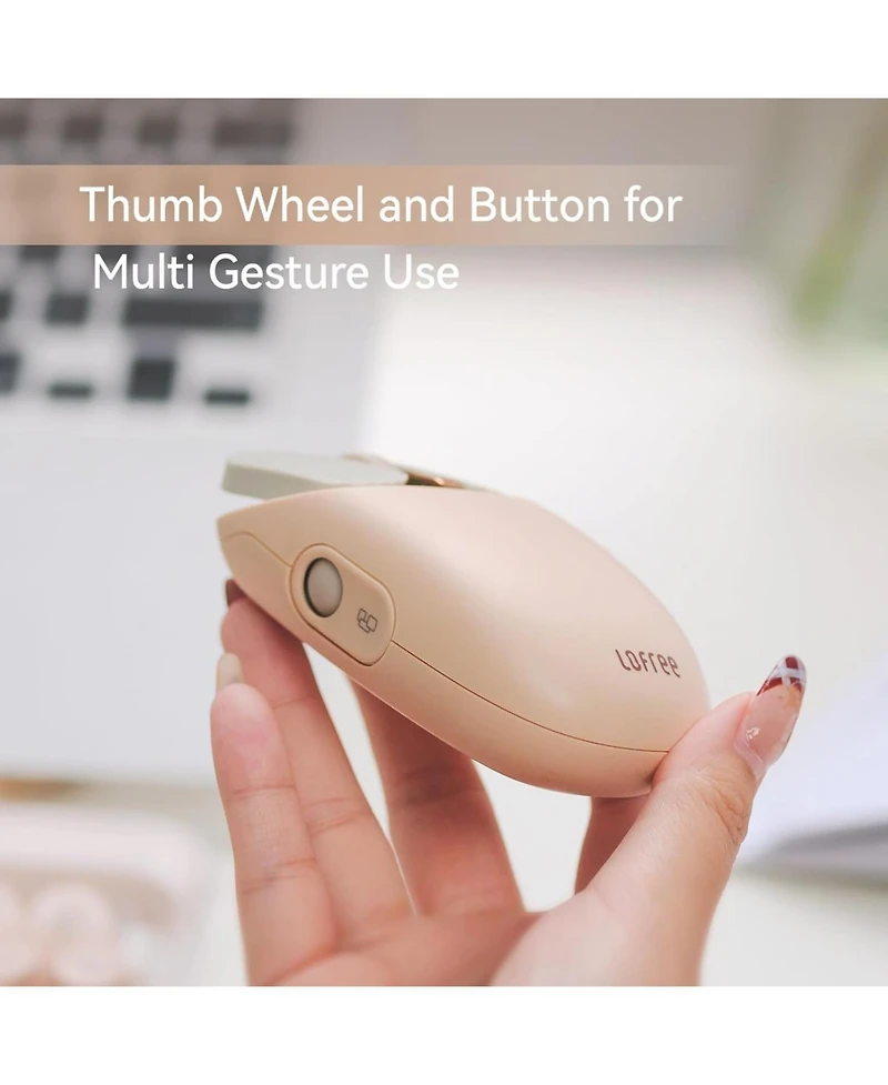 Lofree Dot Foundation Keyboard with Numpad & Milk Tea Mouse & Jelly Palm Rest, 75% Rechargeable Hot-swappable Keyboards with 3 Types Connection