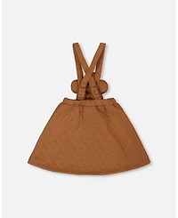 Deux par Girl Quilted Overall Dress Mocha