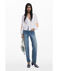 Desigual Women's Balloon blouse with leaves