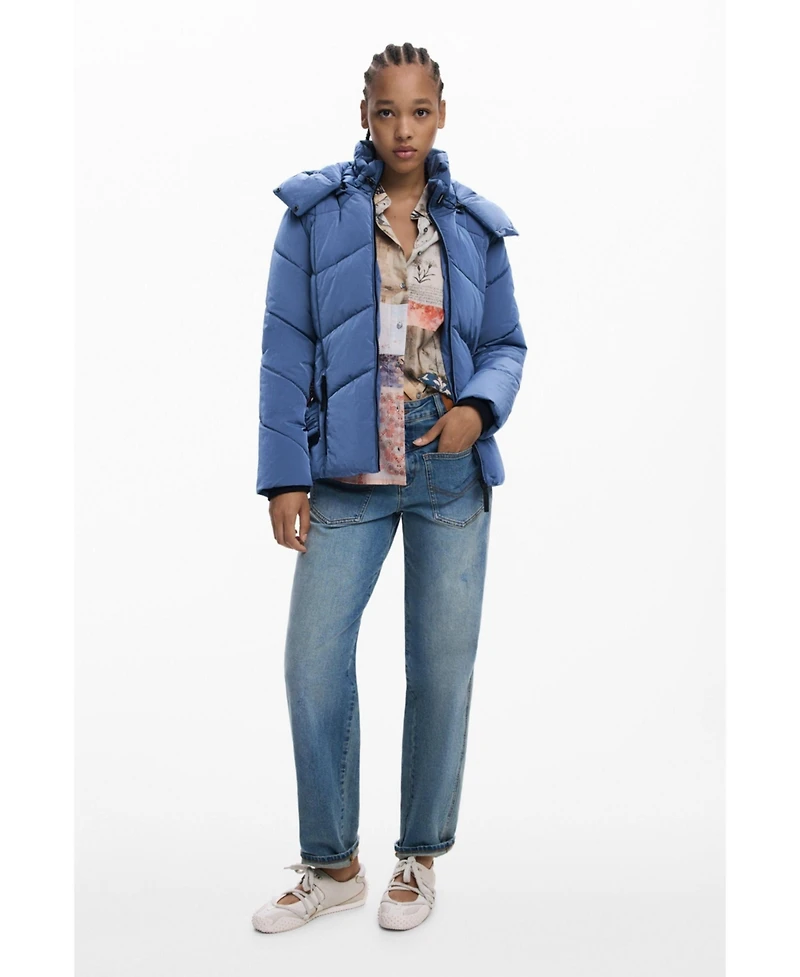 Desigual Women's Short iridescent padded jacket