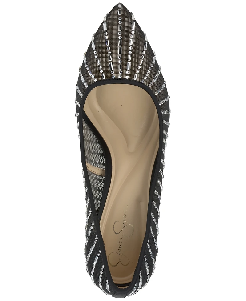 Jessica Simpson Women's Piviano Rhinestone Mesh Pumps