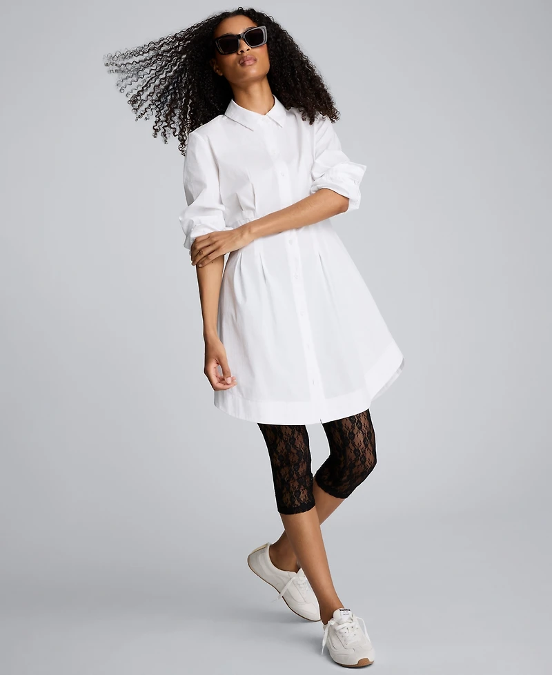 Kenneth Cole Women's Blouson Sleeves Mini Shirt Dress