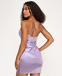 Seni & Cade Juniors' Sequined Shiny-Knit Bodycon Dress