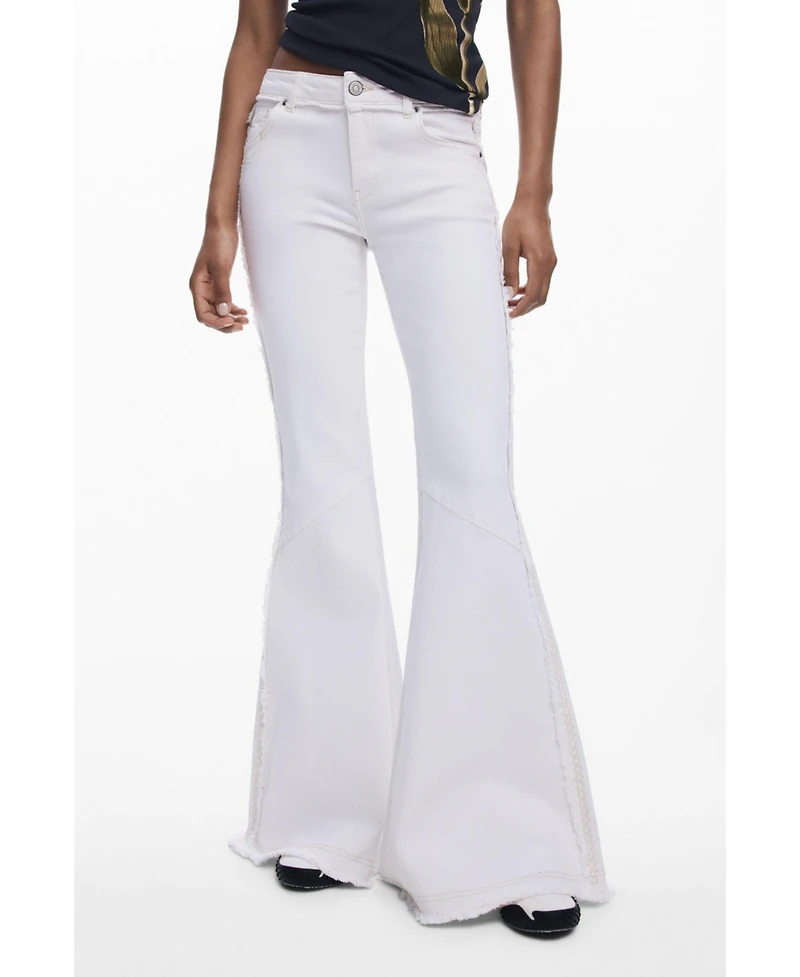 Desigual Women's Flared embroidered jeans