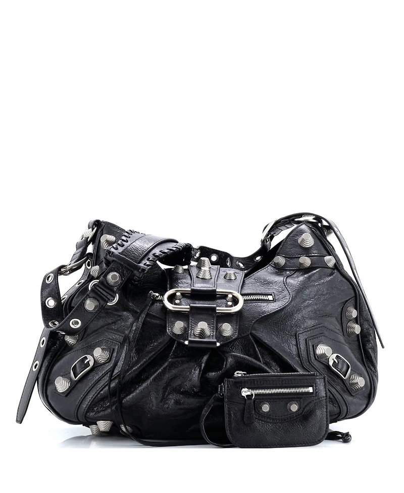 Pre-Owned Balenciaga Medium Le Cagole Giant Studs Shoulder Bag Leather