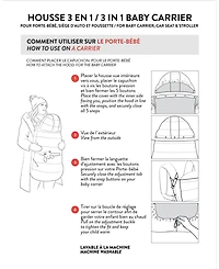 Deux par Deux Baby Unisex 3-In-1 Multifunction Cover for Car Seat, Stroller, and Baby Carrier In Off-White - Baby
