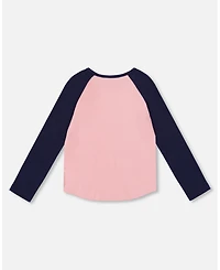 Deux par Big Girls Jersey Raglan Sleeve Tee Pink
