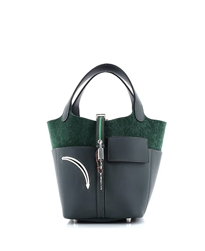 Pre-Owned Hermes Pm Go Team Picotin Lock Bag Feutre Wool and Swift