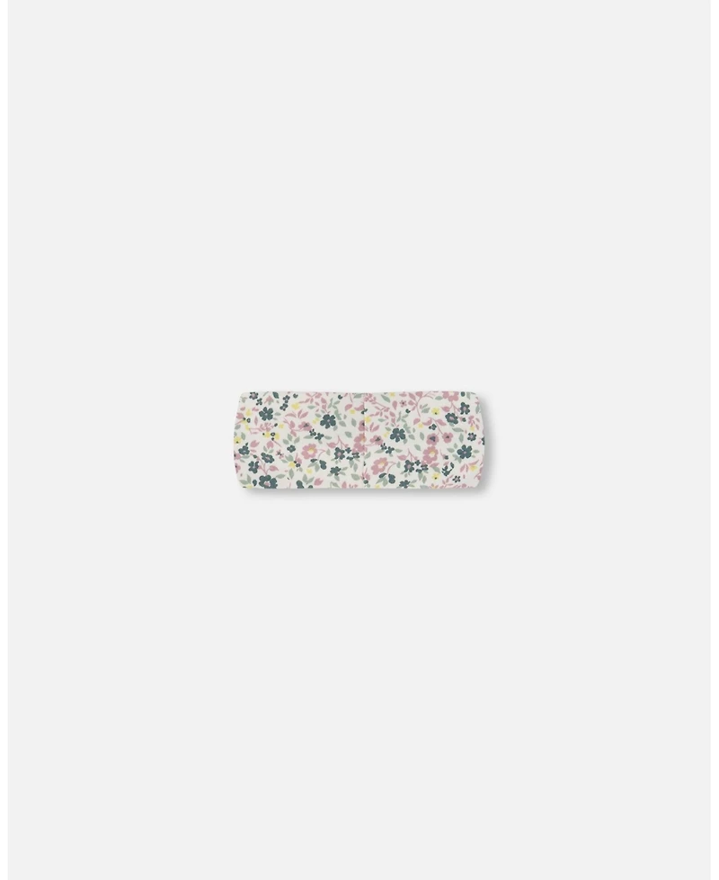 Deux par Deux Baby Girls Cotton Headband Off-White Floral