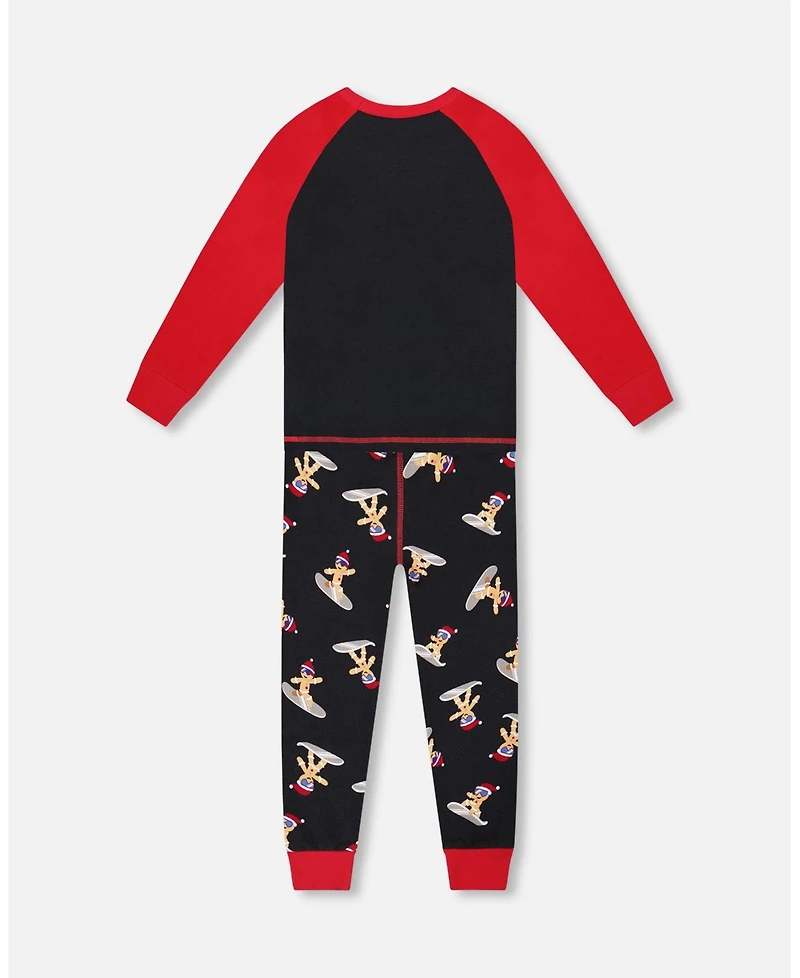 Deux par Baby Boy Two-Piece Cotton Pajama Set Black Cookie Print