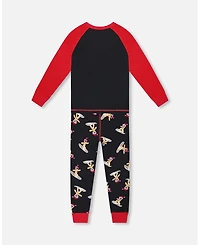 Deux par Baby Boy Two-Piece Cotton Pajama Set Black Cookie Print
