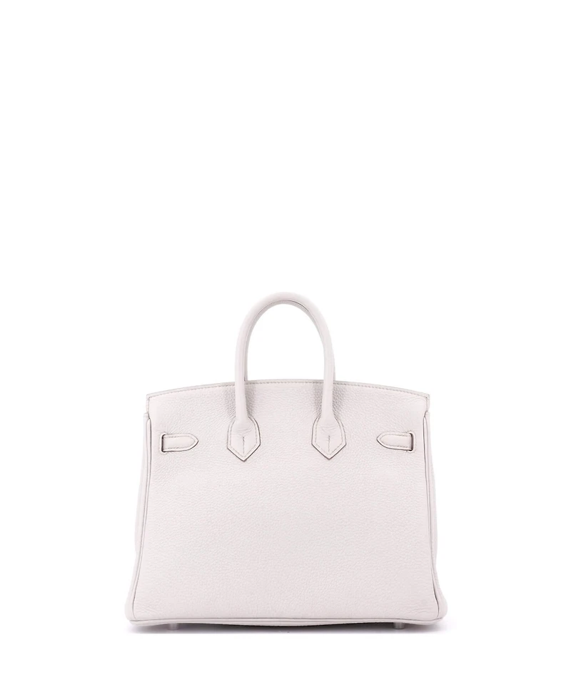 Pre-Owned Hermes Birkin 25 Handbag Light Togo with Palladium Hardware