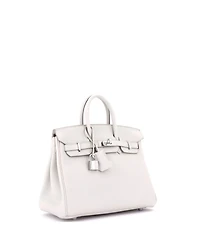 Pre-Owned Hermes Birkin 25 Handbag Light Togo with Palladium Hardware