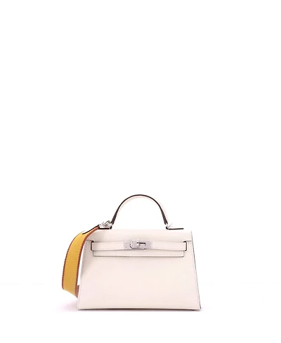 Pre-Owned Hermes 20 Kelly Mini Ii Amazone Handbag Light Epsom with Palladium Hardware