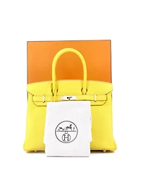 Pre-Owned Hermes Birkin 30 Handbag Yellow Togo with Palladium Hardware