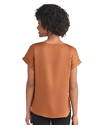 Jones New York Women's Side-Button Cuffed-Sleeve Top
