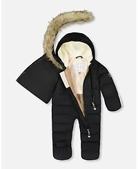 Deux par Baby Unisex One-Piece Snug Snowsuit Designed for Car Seat Black - Baby|Toddler