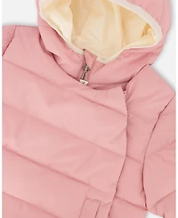 Deux par Girl Compressible Winter Puffy Coat Designed for Car Seat Dusty Pink - Toddler|Child