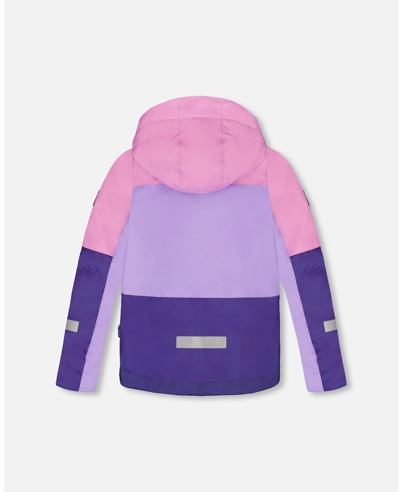 Deux par Girl Two-Piece Teknik Snowsuit Purple Mountain Print - Child