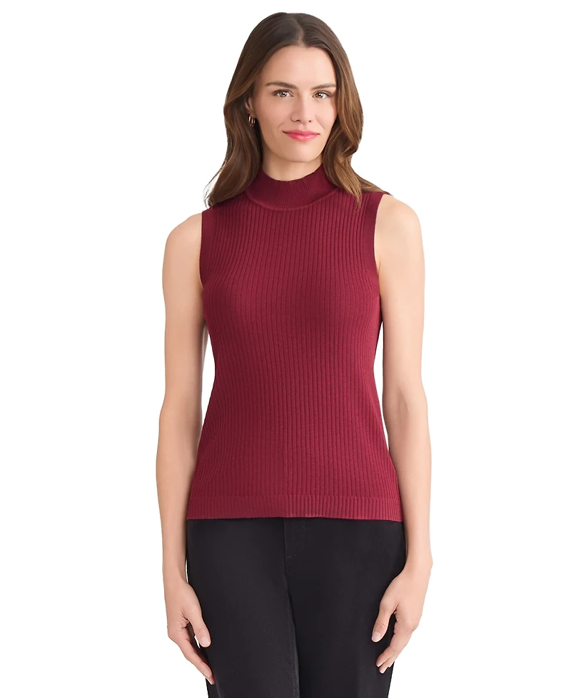 Jones New York Women's Sutton Mock-Neck Sleeveless Sweater