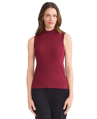 Jones New York Women's Sutton Mock-Neck Sleeveless Sweater