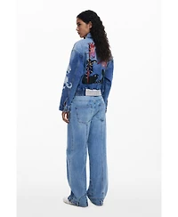 Desigual Women's Denim jacket with oriental embroidery