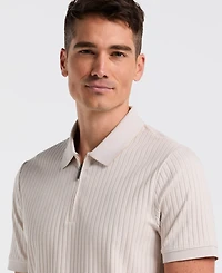 Perry Ellis Men's Slim-Fit Ribbed Zip Polo Shirt