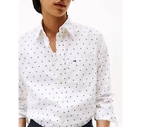 Tommy Hilfiger Men's Small Print Flex Poplin Shirt