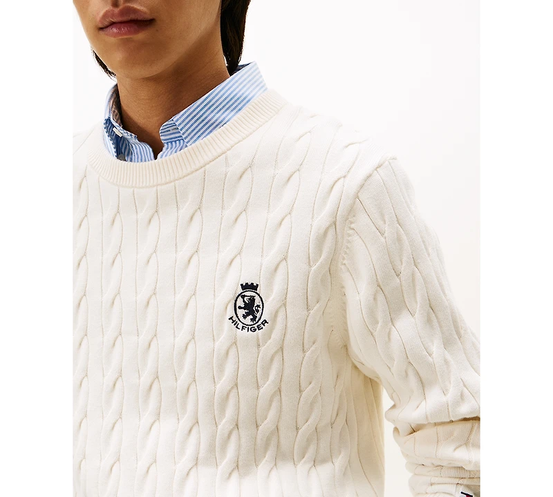 Tommy Hilfiger Men's Classic Cable Crest Crewneck Sweater