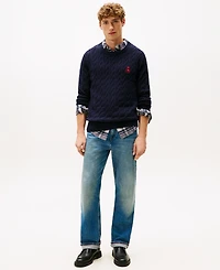 Tommy Hilfiger Men's Classic Cable Crest Crewneck Sweater