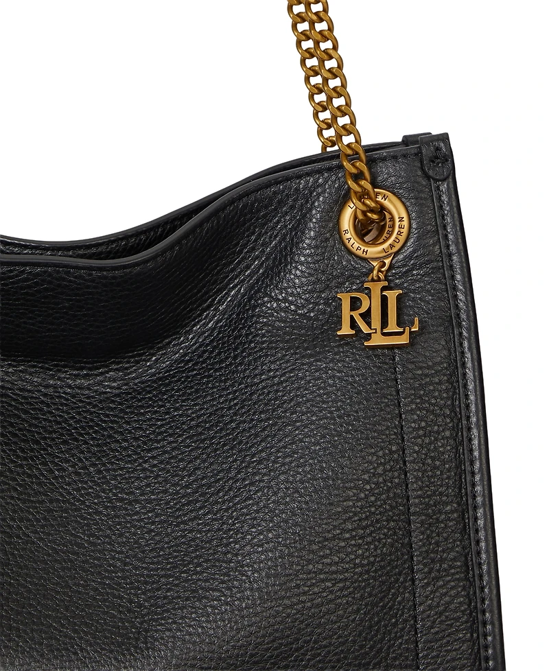 Lauren Ralph Bradley Small Pebbled Leather Tote Bag