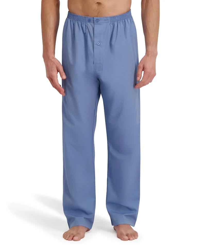 Hanes Men's Woven Button Down Pajama Sleep Set