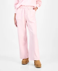 Planet Heart Juniors' Wide-Leg Fleece Sweatpants