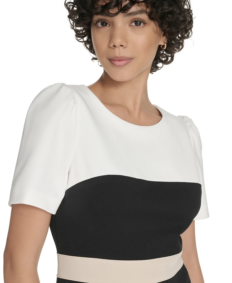 Tommy Hilfiger Women's Colorblocked Scuba-Crepe Dress