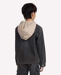 abercrombie kids Boys Hooded Zip Denim Jacket