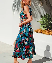 Cupshe Women's Wait and See Tropical Maxi Beach Dress