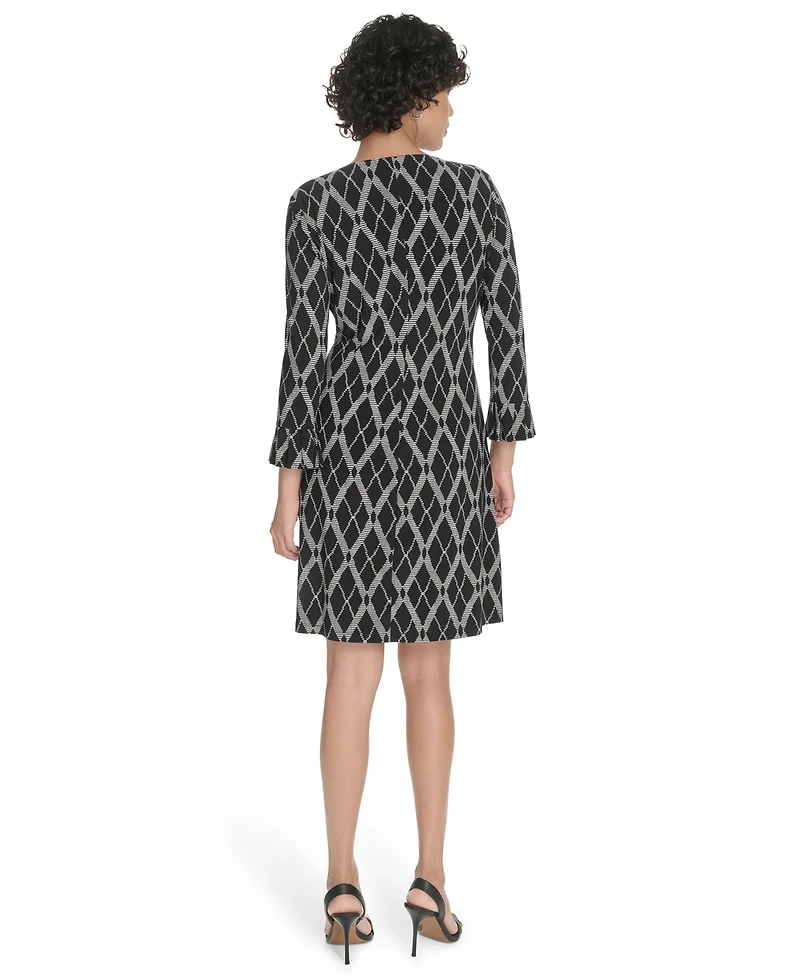 Tommy Hilfiger Petite 3/4-Sleeve Crewneck Jersey Shift Dress