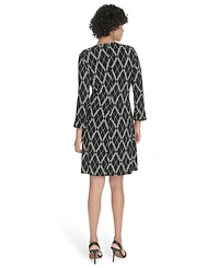 Tommy Hilfiger Petite 3/4-Sleeve Crewneck Jersey Shift Dress