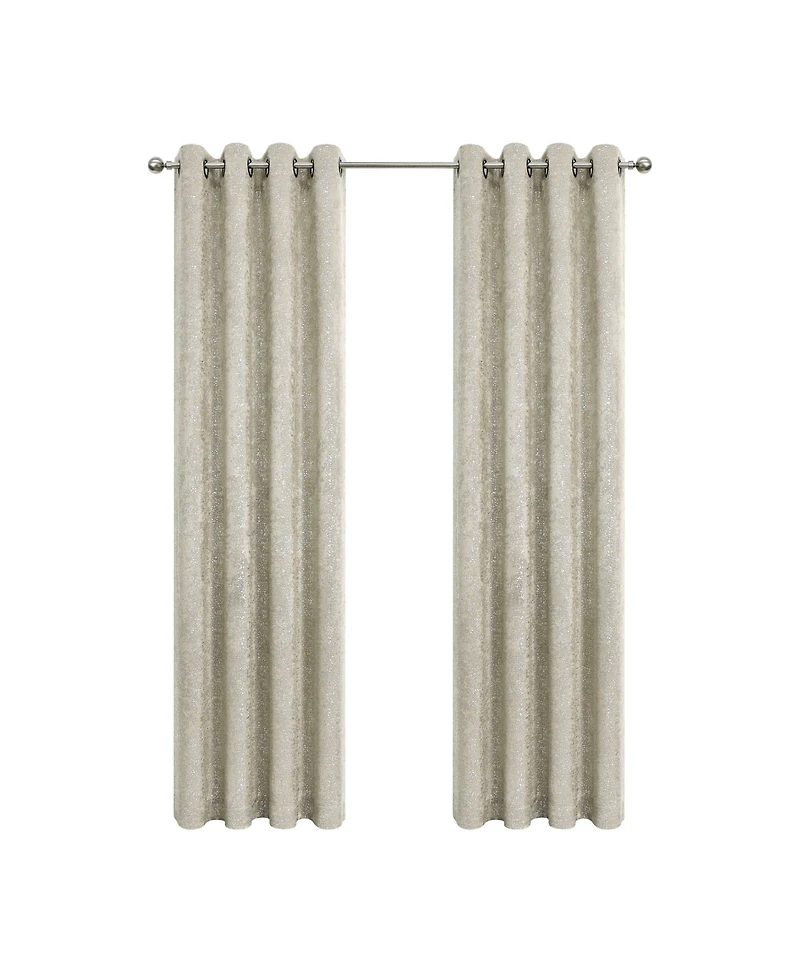 Kate Aurora 2 Pack Glam Metallic Sparkle Thermal Light Filtering Grommet Top Curtains