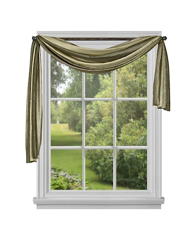 GoodGram Ombre Crushed Satin Sheer Single Window Curtains & Valances - 50 in. W x 144 L Scarf, Sage