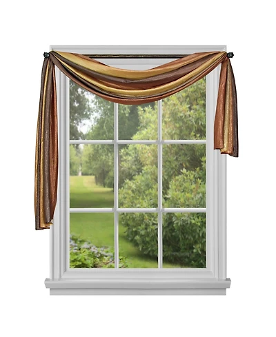 GoodGram Ombre Crushed Satin Sheer Single Window Curtains & Valances - 50 in. W x 144 L Scarf, Sage