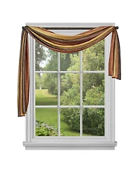 GoodGram Ombre Crushed Satin Sheer Single Window Curtains & Valances - 50 in. W x 144 L Scarf, Sage