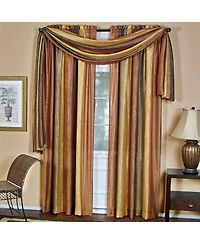 GoodGram Ombre Crushed Satin Sheer Single Window Curtains & Valances - 50 in. W x 144 L Scarf, Sage