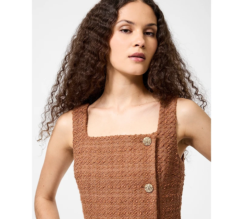 French Connection Women's Structured Tweed Square Neck Mini Dress