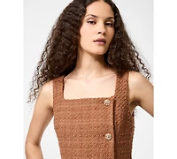 French Connection Women's Structured Tweed Square Neck Mini Dress
