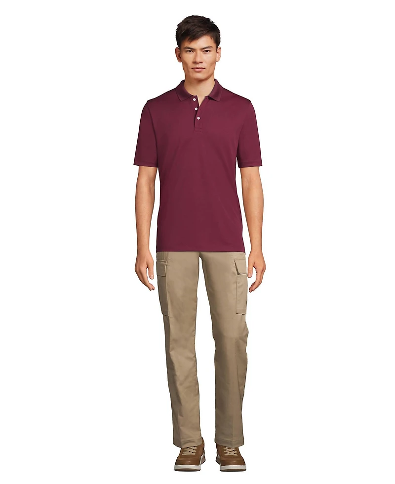 Lands' End Men's Short Sleeve Solid Active Polo Shirt