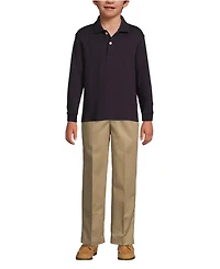 Lands' End Girls Long Sleeve Interlock Polo Shirt