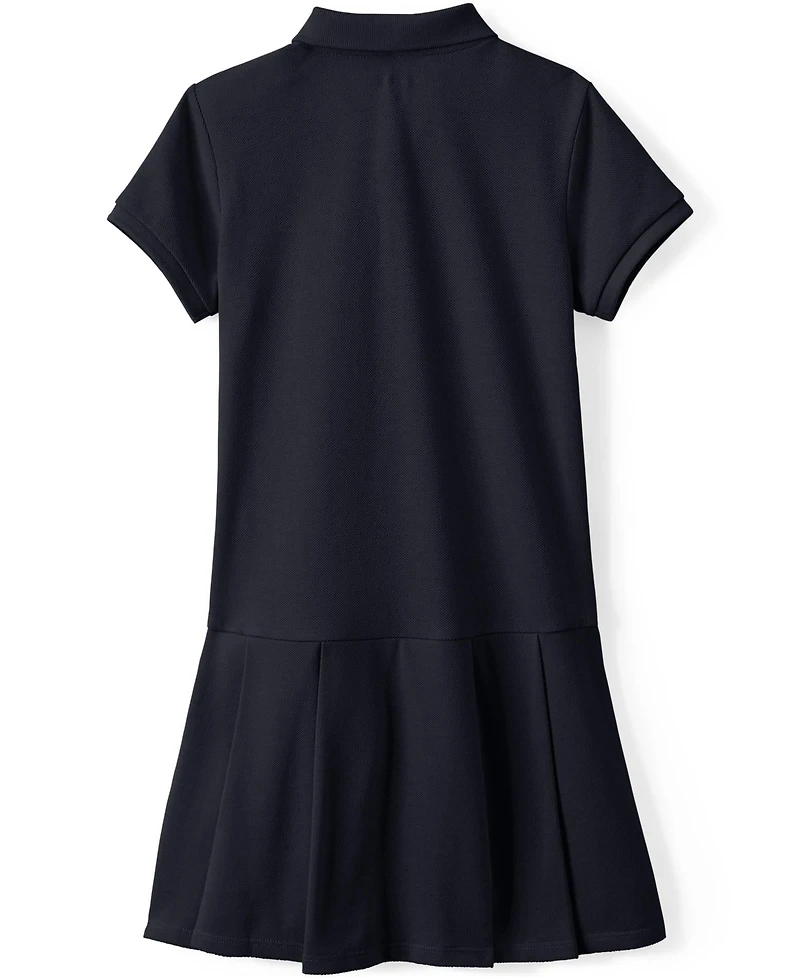 Lands' End Big Girls Short Sleeve Mesh Pleated Polo Dress