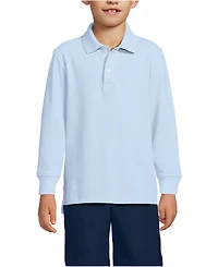 Lands' End School Uniform Kids Long Sleeve Mesh Polo Shirt
